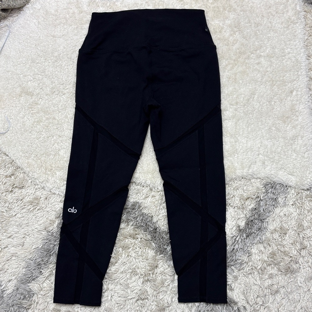 ALO Yoga High Waist Mesh Detail Leggings 21” Inseam Size S